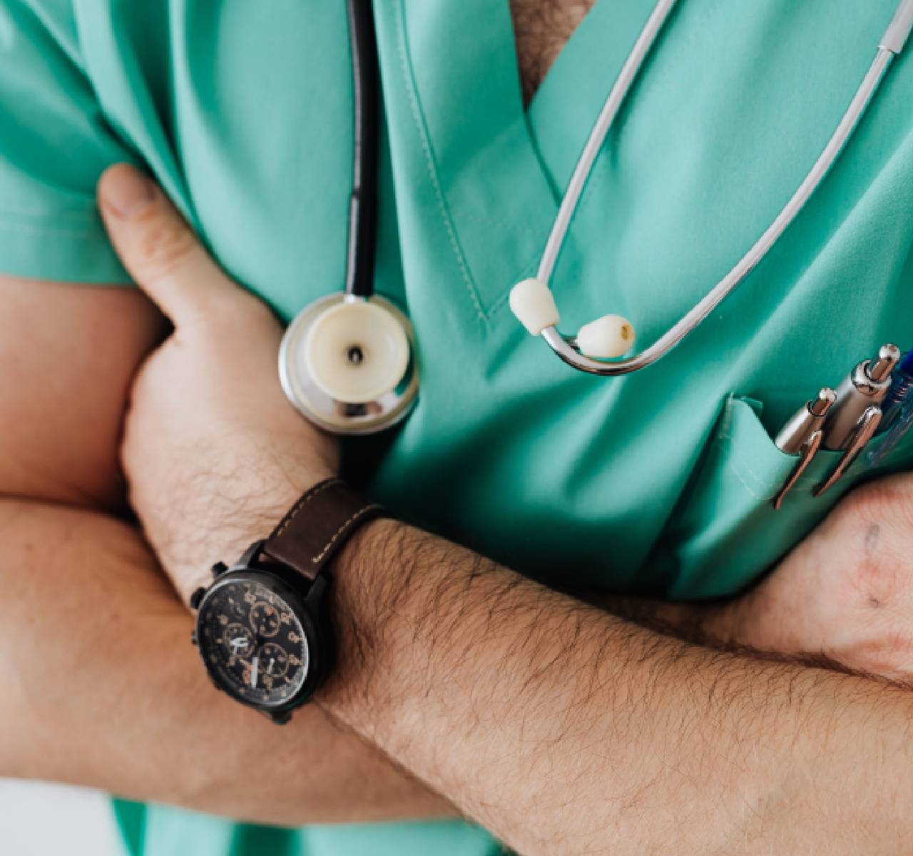 A physician speaking with a couple about their health goals